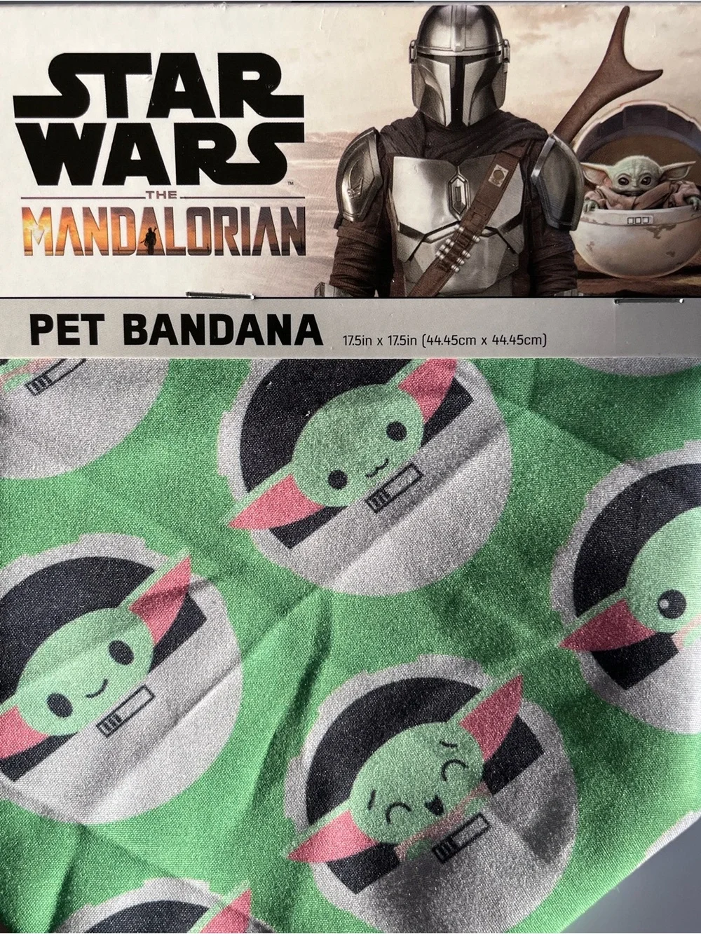 Disney Star Wars Mandalorian Grogu Print Pet Bandana - Green, Pink, Black, White